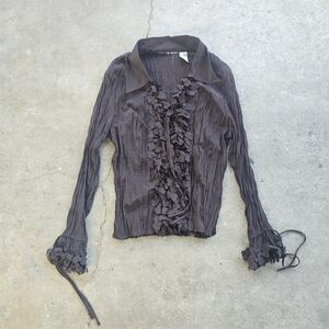 Vintage Y2K Heart Flutter Boho Earthy Fairy Top Large